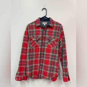 Red Plaid Casual Button Down Shirt